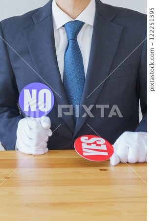 Businessman holding a NO sign | Business questions and doubts image 122251395