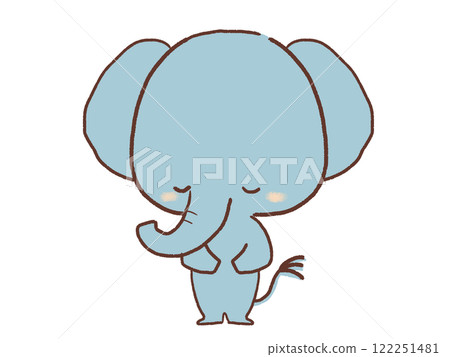 Illustration of an elephant bowing 122251481