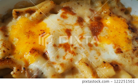 Close-up of macaroni gratin 122251501