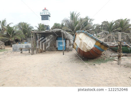 Fishermen Hut in a beach 122252046