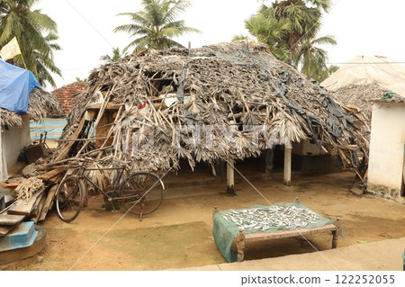 Fishermen Hut in a beach 122252055