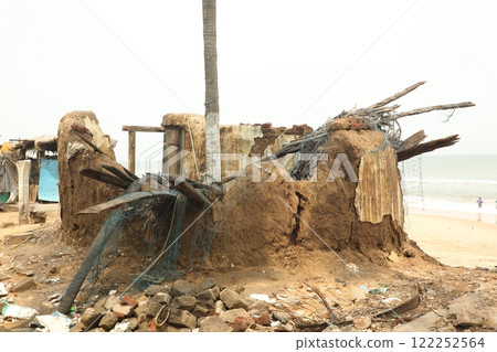 Damaged Fishermen House Kakinada India 122252564