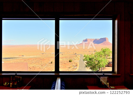 Monument Valley cut out in a window frame 122252793