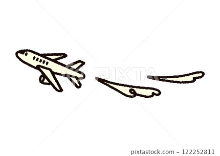 一架簡單飛機的手繪插圖 一架簡單飛機的手繪插圖 122252811