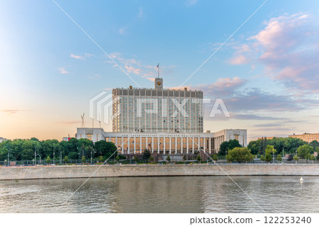 House of the government of the russian federation, White House, at summer sunset, Moscow, Russia. House of the government of the russian federation, White House, at summer sunset, Moscow, Russia. 122253240