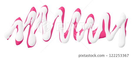 Pink watercolor drop zigzag isolated on white background. Pink watercolor drop zigzag isolated on white background. 122253367