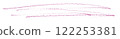 Pink pencil strokes isolated on white background. 122253381