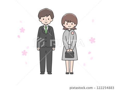 穿著西裝的男女 穿著西裝的男女 122254883