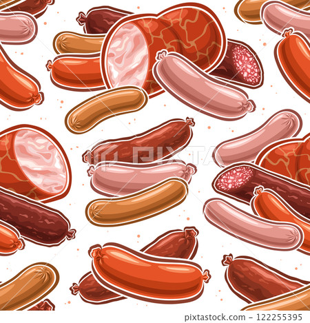 Vector Sausage Seamless Pattern Vector Sausage Seamless Pattern 122255395