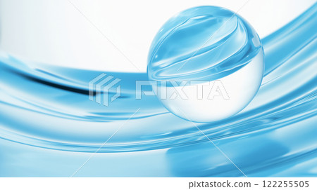"Abstract blue liquid close-up" 122255505