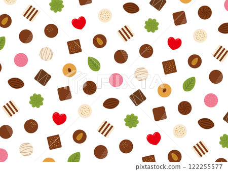 Illustration of a pattern of sweets on a white background 122255577
