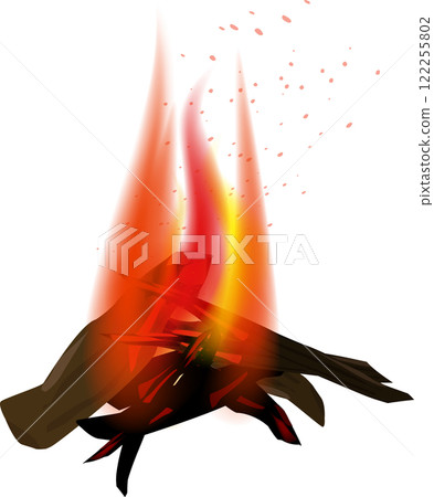 燃燒的火焰和營火/火焰效果插畫素材 燃燒的火焰和營火/火焰效果插畫素材 122255802