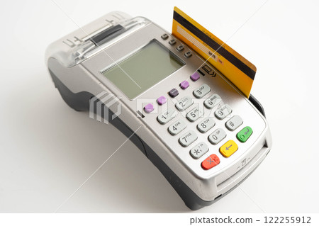 Payment POS terminal for finance and shopping business and technology. 122255912