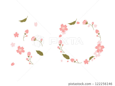 可愛的春天櫻花素材 122256146