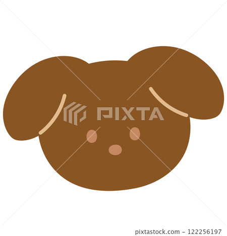 Puppy illustration for sticker, animal, card print, dog cartoon, character, comic, mascot, pet shop, vet, cute patch, brooch, pin, paw friend, adopt and rescue animal, shelter, foster home, icon 122256197