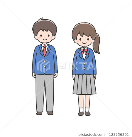 Two students standing side by side 122256201