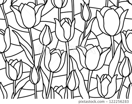 Tulip seamless pattern C-1 Tulip seamless pattern C-1 122256283