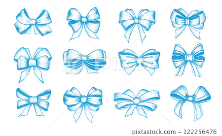 Bow hand drawn set 122256476