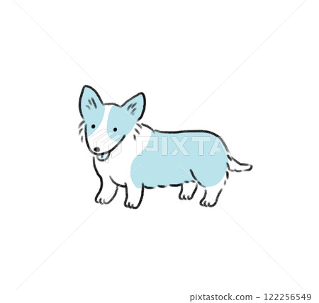 Hand-drawn cute dog series: Corgi Hand-drawn cute dog series: Corgi 122256549
