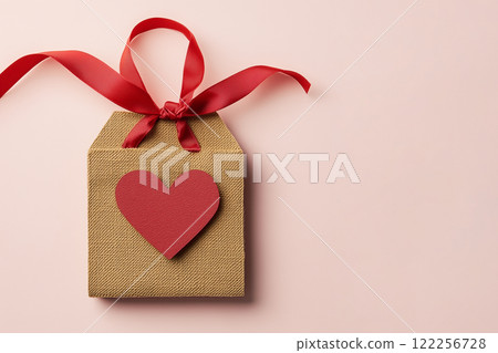 tag with a red heart tag with a red heart 122256728