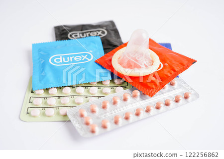 Bangkok, Thailand May 15, 2023condom for female on calendar, ovulation day. 122256862