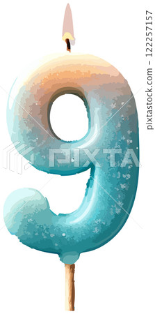 Illustration of the number 9 of candles 122257157