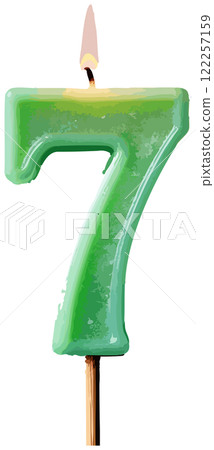 Illustration of the number 7 of candles Illustration of the number 7 of candles 122257159