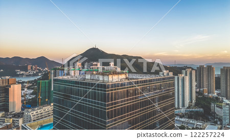 Jan 12 2025 Modern Urban Architecture with Mountainous Background, HK 122257224