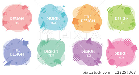 Abstract colorful frame geometric memphis colorful set 122257368