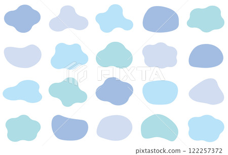 Abstract shape Liquid shape Blob Squishy Blue material Vector Set Circle 122257372