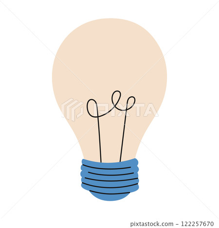 Hand drawn light bulb. Vector illustration 122257670