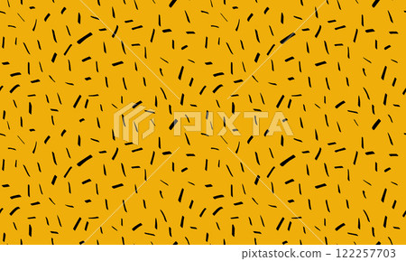 Small dash background. Seamless vector pattern. Hand drawn noise texture on yellow background Small dash background. Seamless vector pattern. Hand drawn noise texture on yellow background 122257703