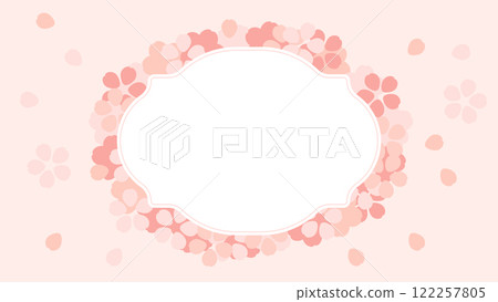 Vector illustration of a frame with cherry blossoms and copy space. 122257805