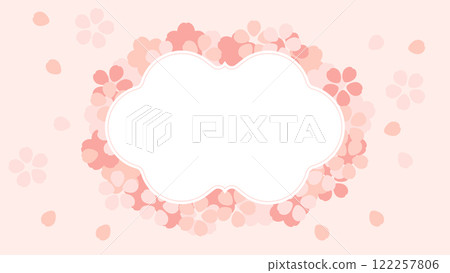 Vector illustration of a frame with cherry blossoms and copy space. 122257806