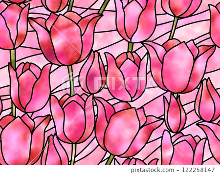鬱金香無縫圖案 D-1 122258147