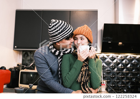 Young Asian couple living at home 122258324