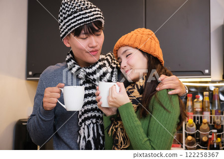 Young Asian couple living at home 122258367