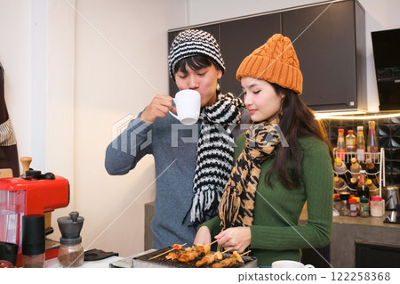 Young Asian couple living at home 122258368