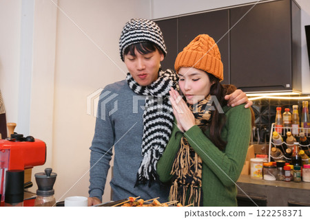 Young Asian couple living at home 122258371