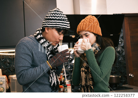 Young Asian couple living at home 122258377