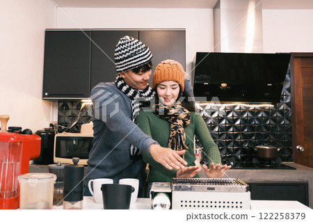 Young Asian couple living at home 122258379