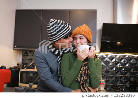 Young Asian couple living at home 122258380
