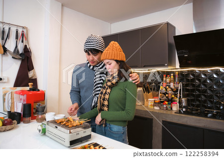 Young Asian couple living at home 122258394