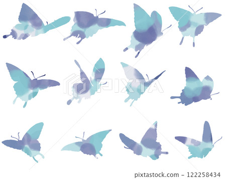 Watercolor butterfly pale color 122258434