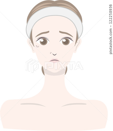 Illustration of a woman suffering from ADM Illustration of a woman suffering from ADM 122258936