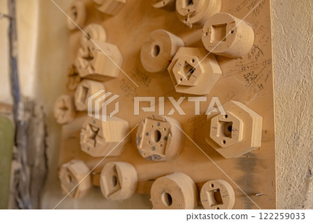 Wall with various carpentry tools. Wall with various carpentry tools. 122259033