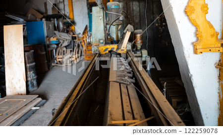 Machine Tool Equipment Industrial Workshop Enterprise Wood Processing Wooden Planks. 122259078
