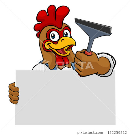 Window Cleaner Chicken Rooster Car Wash Mascot 122259212