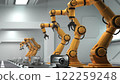 A factory where large industrial robots are in operation 122259248