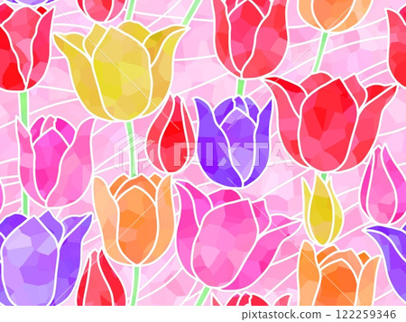 Tulip seamless pattern E-12 Tulip seamless pattern E-12 122259346